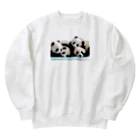 終わらない夢🌈のコロコロ可愛い子パンダ🐼💞 Heavyweight Crew Neck Sweatshirt