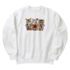 猫のきぬくんのお店のハウルくん一家　クリスマスツアー Heavyweight Crew Neck Sweatshirt