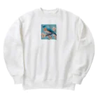 ❤︎cute❤︎のbeautiful blue bird Heavyweight Crew Neck Sweatshirt