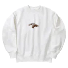 山のくまの犬が落ちてる Heavyweight Crew Neck Sweatshirt