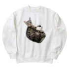 Emma y Linusのエマ　キジトラ　猫 Heavyweight Crew Neck Sweatshirt