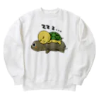 chicodeza by suzuriのすっぽんと緑亀 Heavyweight Crew Neck Sweatshirt