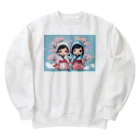 ニンニン忍者パンの愛くるしい表情のキュートな子供忍者イラスト入り！ Heavyweight Crew Neck Sweatshirt