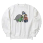 あたいのジムニーのあたいと恐竜たち Heavyweight Crew Neck Sweatshirt