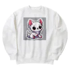 可愛いチワワグッズショップのホワイトチワワちゃん Heavyweight Crew Neck Sweatshirt