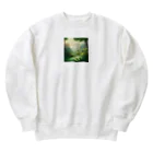 G7のショップの 幻想の森 グリーンウンダー アートプリント Heavyweight Crew Neck Sweatshirt