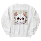 可愛いチワワグッズショップのホワイトチワワちゃん Heavyweight Crew Neck Sweatshirt