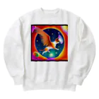 那須モバイル店の飛びたい猫 Heavyweight Crew Neck Sweatshirt