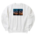 星のこどもたちの百日紅の夕景 Heavyweight Crew Neck Sweatshirt