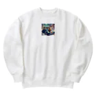 HiStory-jinのアーモンド好きのハムスターココちゃんの待ち伏せ Heavyweight Crew Neck Sweatshirt