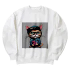 非常口社長のヒップホップ猫 Heavyweight Crew Neck Sweatshirt