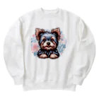 ガオのお店のかわいいヨークシャテリアのグッズ Heavyweight Crew Neck Sweatshirt