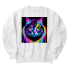 629_CAT_ARTのカラフルサイバーキャット vol2 Heavyweight Crew Neck Sweatshirt