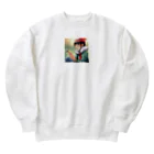 AI美女王国のドット絵のゆうこちゃん Heavyweight Crew Neck Sweatshirt