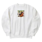 AI美女王国のドット絵ひまりちゃん Heavyweight Crew Neck Sweatshirt