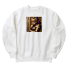 ZZRR12の「金光輝く勇気：女性猫耳戦士の守護の証」 Heavyweight Crew Neck Sweatshirt