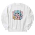 那須モバイル店の可愛いけもっ娘 Heavyweight Crew Neck Sweatshirt