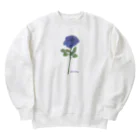 水色プリントの夢叶う青い薔薇 Heavyweight Crew Neck Sweatshirt