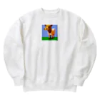 妖怪 白狐堂にようこその件の牛 Heavyweight Crew Neck Sweatshirt