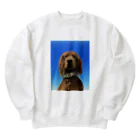 tanishi_samurai002の証明写真犬 Heavyweight Crew Neck Sweatshirt