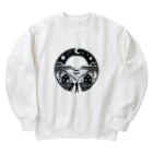 姫とすずり。の月明かりの下の湖 Heavyweight Crew Neck Sweatshirt