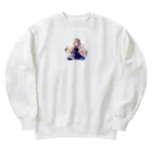 かわいい女の子とシュールな絵のアリスマーガレットちゃん Heavyweight Crew Neck Sweatshirt