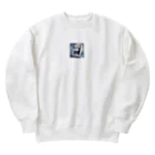 神秘的な動物達の神秘的な鹿 Heavyweight Crew Neck Sweatshirt