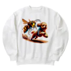 SUZUMEBACHI-HUNTERのオオスズメバチと追いかけっこ【トイプードル編】 Heavyweight Crew Neck Sweatshirt