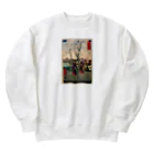 浮世絵屋の広重「冨二三十六景⑦　東都墨田堤」歌川広重の浮世絵 Heavyweight Crew Neck Sweatshirt