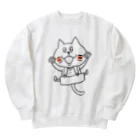 猫沢商店の猫のボン太グッズ（黒線） Heavyweight Crew Neck Sweatshirt