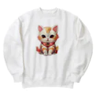 日向ぼっこの縁起猫 Heavyweight Crew Neck Sweatshirt