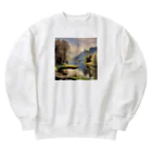 maikoのショップの静かな川辺の風景 Heavyweight Crew Neck Sweatshirt