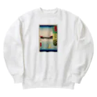 浮世絵屋の広重「冨二三十六景⑯　武蔵本牧のはな」歌川広重の浮世絵 Heavyweight Crew Neck Sweatshirt