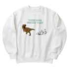 trexracegpの走るティラノサウルス緑字デザイン Heavyweight Crew Neck Sweatshirt