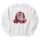 uncle-Toshiの果物と子猫 Heavyweight Crew Neck Sweatshirt