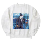 桜猫店-sakuraneko-のサメ君リクルートする Heavyweight Crew Neck Sweatshirt