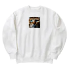 しんの考え事している猫 Heavyweight Crew Neck Sweatshirt