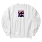 mitsuo712のラベンダーとハチ君 Heavyweight Crew Neck Sweatshirt