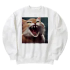 oekakishopのシャーッする猫 Heavyweight Crew Neck Sweatshirt