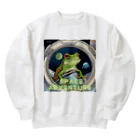 FROG GEKO-下戸のかわず-の"Frog on a Space Adventure Heavyweight Crew Neck Sweatshirt