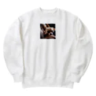 oscartakaの飼い主の足元にくっついているチワワ Heavyweight Crew Neck Sweatshirt