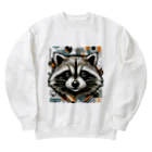 Friendly Faunaのたぬきアート Heavyweight Crew Neck Sweatshirt