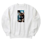 hekikiの旅立つ宇宙猫 Heavyweight Crew Neck Sweatshirt