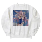 月の雫の萌え可愛いうさ耳少女♪ Heavyweight Crew Neck Sweatshirt