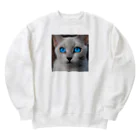 ソラトラの青目の猫 Heavyweight Crew Neck Sweatshirt