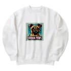 Urban pawsの情けない顔のパグチワワ「Urban paws」 Heavyweight Crew Neck Sweatshirt