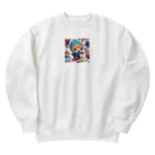 m222web-shopのスノーボードとキャラクターたちのイラストグッズ Heavyweight Crew Neck Sweatshirt