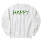 junichi-goodsのバルーン文字「HAPPY」（緑色系） Heavyweight Crew Neck Sweatshirt