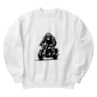 UEKIshopのバイクに乗ったゴリラ Heavyweight Crew Neck Sweatshirt