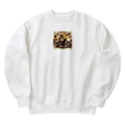 おふざけのバイク宇宙人 Heavyweight Crew Neck Sweatshirt